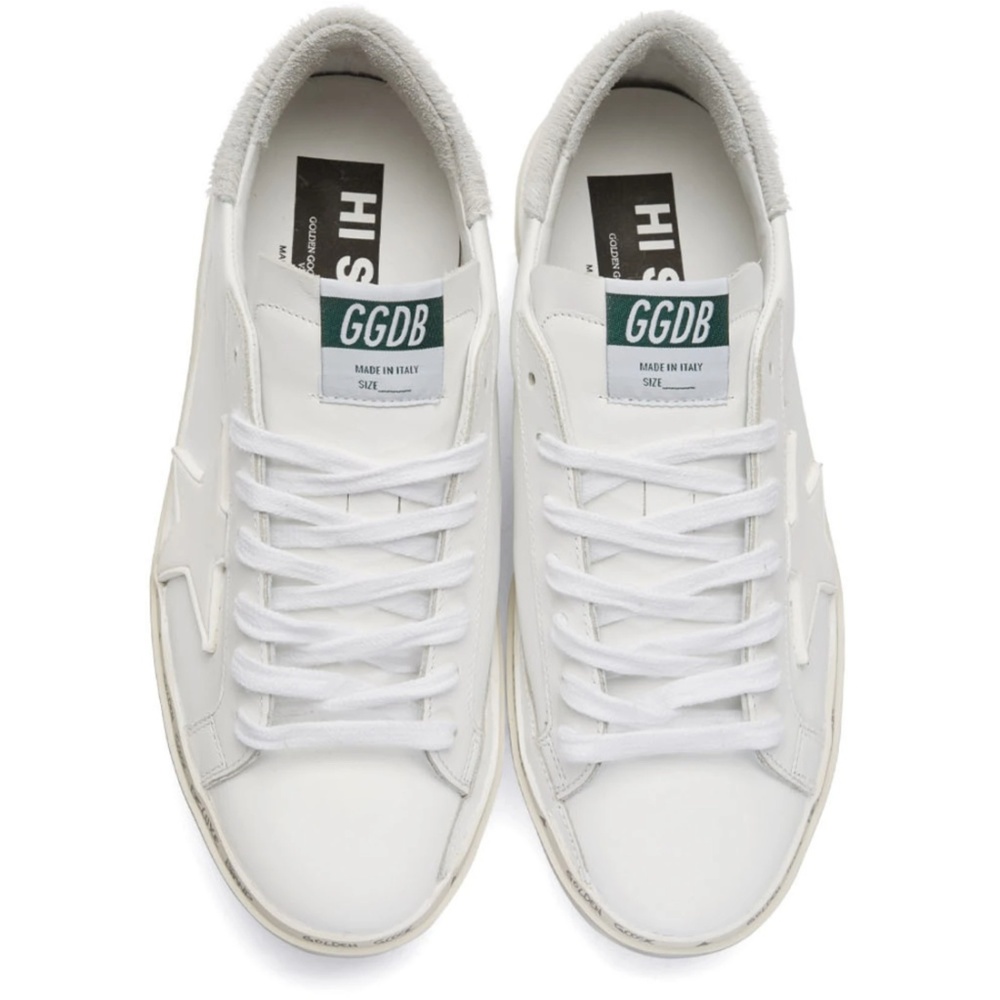 White Pony Hair Hi Star Golden Goose Mens Size 40